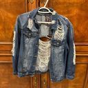 Boom Boom Jeans Denim Distressed Jacket Photo 0