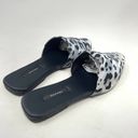 Natori  Adore Satin Leopard Print Mules Black Gray Size US 7 Photo 5