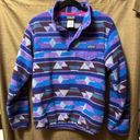 Patagonia  Aztec Tribal Synchilla T-Snap Pullover Fleece Women Size Small Purple Photo 0