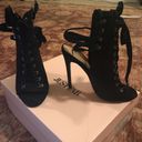 JustFab Black Aileena Lace Up Heel Booties Photo 4