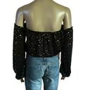 Honey Punch  metallic star print off shoulder crop top Photo 3