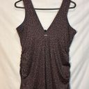 prAna  Grey & Pink Polka Dot V-Neck Exercise Dress With Built in Bra Size XL Photo 5