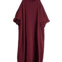 Torrid  Plus Size Maroon Cozy Mini Fleece Cold Shoulder Dress Photo 3