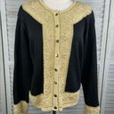 Dress Barn  Vintage 80's Cardigan Sweater Black & Gold Beaded-Large Photo 0