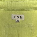 POL  Size XL Chartreuse w/ Plaid Flannel Shacket - Button Down Shirt Jacket Photo 6