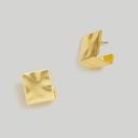 Madewell [NWT]  Block Statement Earrings in Vintage Gold Photo 0