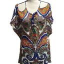 Trina Turk NWT  Pacific Paisley cold shoulder swimsuit coverup Photo 0