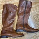 Frye  Riding Boots Womens 8.5 M Brown Leather Side Zipper Knee High Round Toe S24 Photo 1