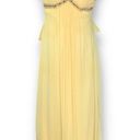 Cache Vintage  Dress Yellow Convertible Strap Jewel Open Bow Detail Back Maxi Photo 10