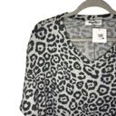 Harper Haptics by Holly  V-Neck Leopard Print Short Sleeve Gray Soft Tee Shirt Photo 1