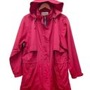 L.L.Bean  Hooded Raincoat Red Lightweight Spring Coat Jacket Size LP Large Petite Photo 1