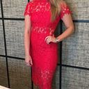 Alexis  Leona Lace Sheath Midi Dress Short Sleeve Red Size XS Photo 9