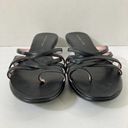 Tommy Hilfiger  leather slide sandals women's 9.5 black straps low platform heel Photo 4