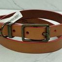 Gap  Skinny Red Trimmed Brown Genuine Leather Belt Size Small S Photo 0