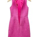 J.Crew NWT  Hot Pink Textured Tweed Sheath Dress White Trim Women's Sz 00 Petite Photo 2