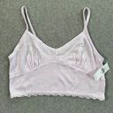 American Eagle  Lace Trim Bralette Size Medium Light Purple Knit Comfort New Photo 0