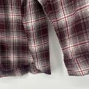 Old Navy  Flannel Boyfriend Shirt Maroon Plaid Oversized Button Up Size XL Tall Photo 3