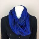 American Eagle  Outfitters infinity scarf rough hem blue and black New! Photo 5