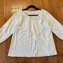 J.Jill  white eyelet tassel tie blouse size lp Photo 1