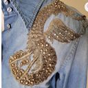 Dolce & Gabbana  size 38 dragon embellished denim button down shirt Photo 3