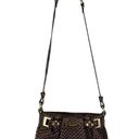 Brahmin  Crossbody Purse Brown Quilted Faux? Leather Strap Gold Hardware Zip FLAW Photo 0