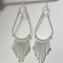 925 Silver Shooting Star Rhinestone Long Tassels Drdop Hook Dangle Earrings Photo 1