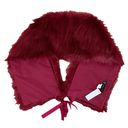 NWT NY& New York & Company Faux Fur Stole Wrap Shawl Burgundy Photo 1