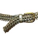 None Gold Chainlink and Silver Leather Twist  Womens Belt 38 inches long Buckle Disco Photo 1