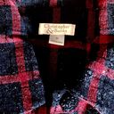 Christopher & Banks Vintage 90’s  Black Red Plaid Glitter Blazer Jacket Size M Photo 6