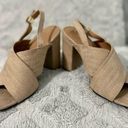 Attention  Maddie2 Nude Cross Sandal Faux Suede Strappy Block Heels Size 6 Photo 0