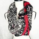 Big Buddha NWT  Red Black Tan Semi-Sheer Infinity Scarf New Photo 0