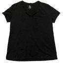 Felina  Black V Neck Cotton Short Sleeve Shirt XX-Large Photo 0