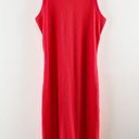 Gap  Sleeveless Crewneck Straight Cut Fitted Ribbed Tank Midi Dress Red XS Photo 0