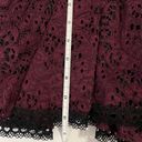 Alexis  Sophia Dress Burgundy Lace tie strap large midi long sleeve purple Photo 11