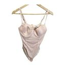 Forever 21 NWT  Women's Pink Lace Satin Lingerie Bodysuit, Sz L Padded Underwire Photo 0