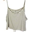 Aerie NEW  Striped Green Ribbed Crop Drawstring Tank Cami Top 2XL NWOT Photo 0