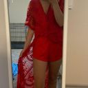 Red Lace Jumpsuit Photo 2