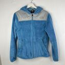 The North Face  Size M Jacket Osito Hoodie Full Zip Fuzzy Blue Grey Women’s Photo 1