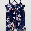 Apt. 9  Blue Floral Print Pushup Criss Cross Strap Lingerie Slip Top size XXL Photo 0