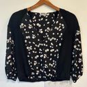 Jason Wu  Silk Paneled Spring Daisy Print V Neck Blouse Size 6 Photo 0