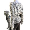 Nine West  Acrylic Wool Black Cream Sweater with Buttoned Sleeves Women's Size M Photo 1