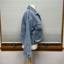 Princess Polly  Distressed Denim Cropped Button Down Jean Jacket Size 2 Photo 3