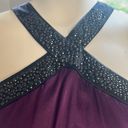 Cache  Silk Blouse Sleeveless Sparkly Purple and Black Top Size XS NWT Photo 1
