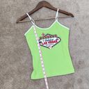 Fifth Sun Y2K  Lime Green Las Vegas Spaghetti Strap Tank Photo 6