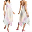 525 America  Revolve Tie Dye Handkerchief  Hem Maxi Dress size L Photo 1