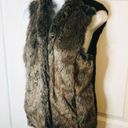 Sebby  Faux Fur Vest Sweater Back Brown Black M Photo 3