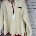 Piper SmartPak  Sherpa quarter Zip Pullover sweatshirt Size Large Ivory Barn Red Photo 5