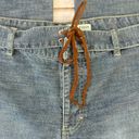 Tommy Hilfiger  Wide Leg Denim Capri Flat Front Pants w Leather Laced Belt Sz 12 Photo 5