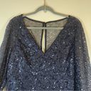 Kay Unger NWT  New York Sequined Mesh Sheath Dress Navy Plus Size 16 Photo 9