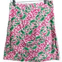 L.L.Bean  Skirt Womens 8 Pink Green Crab Lobster Print Pockets Lightweight Resort Photo 5